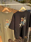 HEAVYWEIGHT French Terry T-shirt - Skele-Bucking Bull